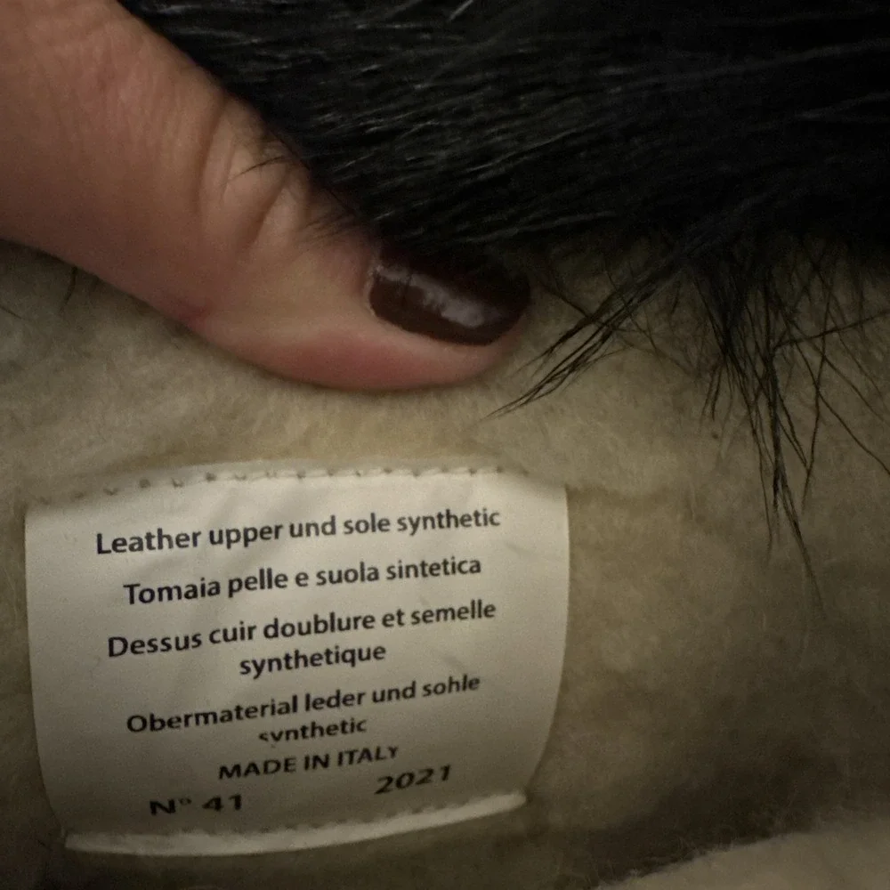 Regina Anna Black Goat Fur Water Repellent Boots Italy US 10 EU 41 Designer